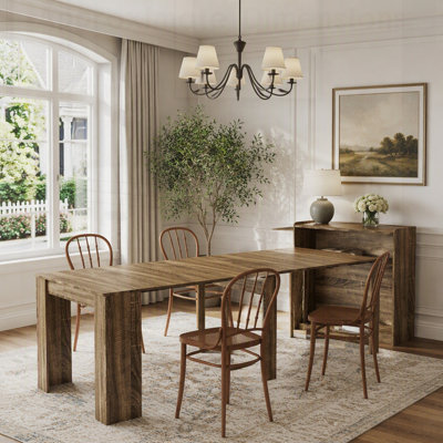 Modern Extendable Dining Table with Storage, Perfect for Versatile Spaces and Efficient Organization