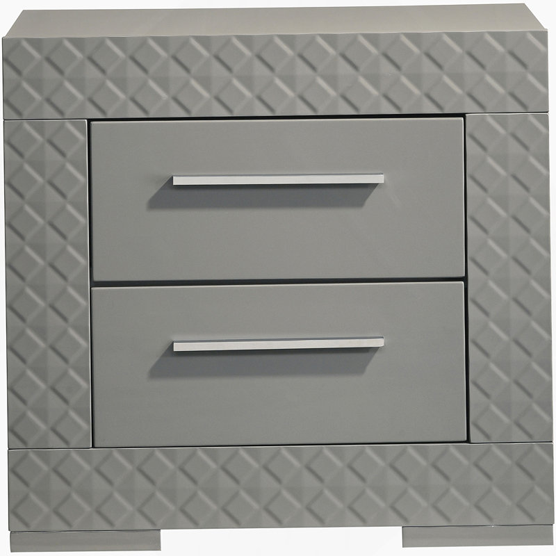 Table de chevet 2 tiroirs Pierce Grey, Grey