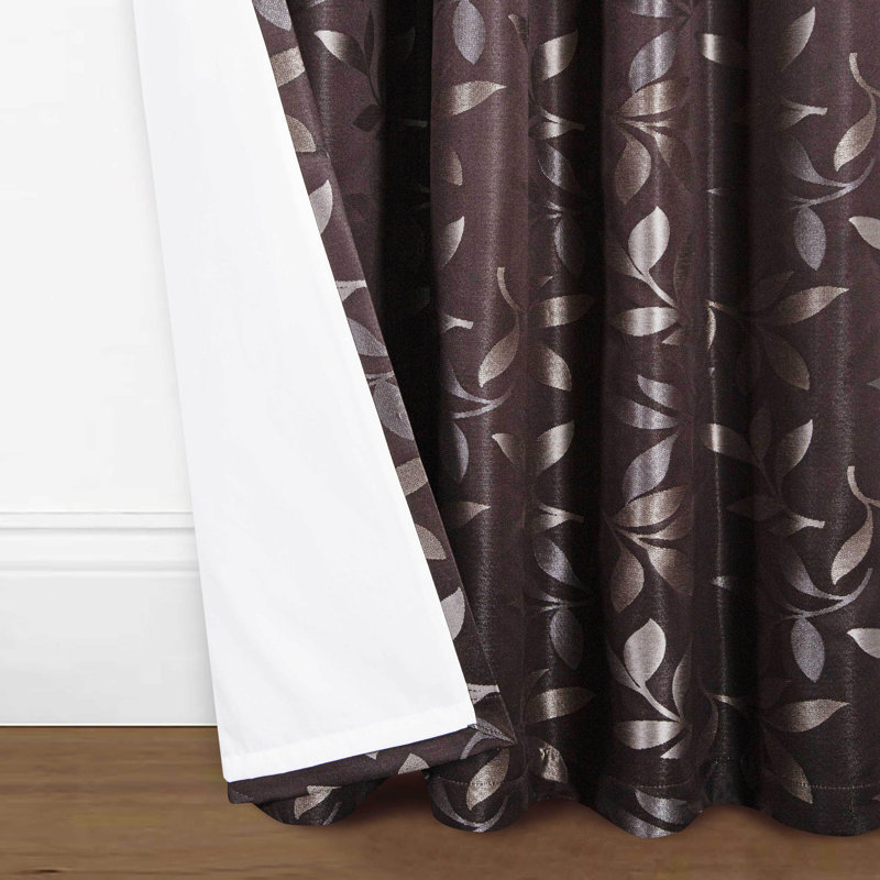 Aonghas Room Darkening Curtain Pair, Brown, 165cm Width x 229cm Drop