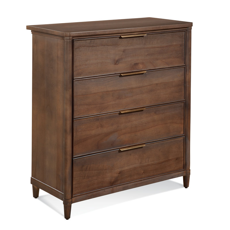 Clair 4 - Drawer Solid Wood Dresser, Truffle