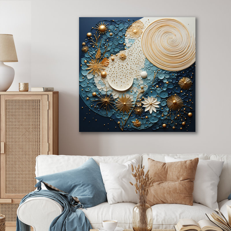 " Celestial Harmony II " Mixed Media and Color Photography Print, 36" H x 36" W x 1.5" D, Wrapped Canvas