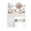 Bureau de coiffeuse avec fauteuil rembourré et miroir lumineux