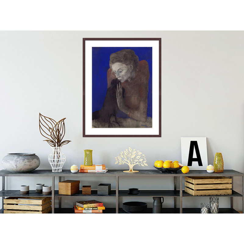 «Woman with a Crow» par Pablo Picasso, impression giclée sur cadre, H 41,5 po x l 32,82 po