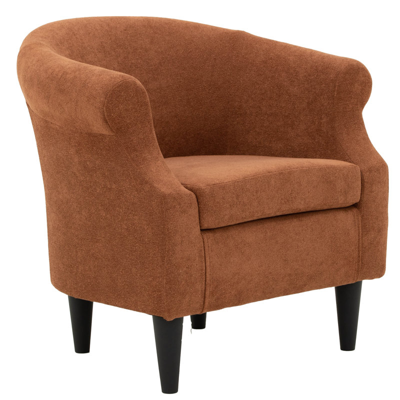 Fauteuil demi-tonneau en polyester Adea, 100 % polyester argile Chloe