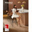 Upholstered Counter Stool with Metal Frame-1253715539