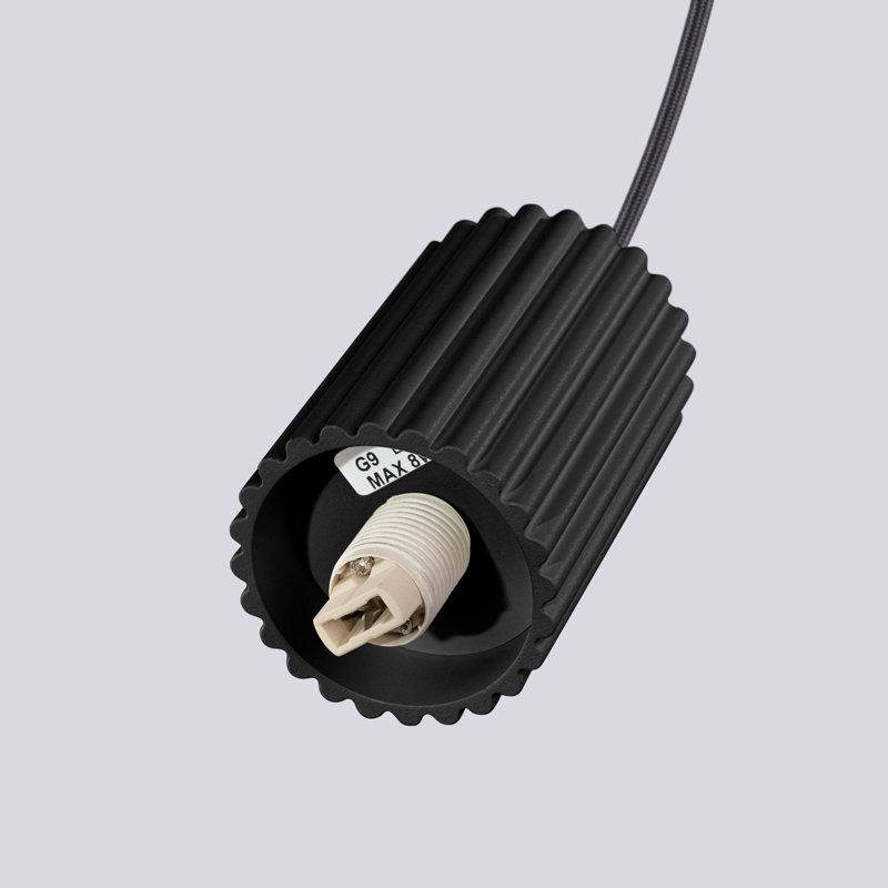 Bernis 1 - Light Brushed Nickel Pendant, Black