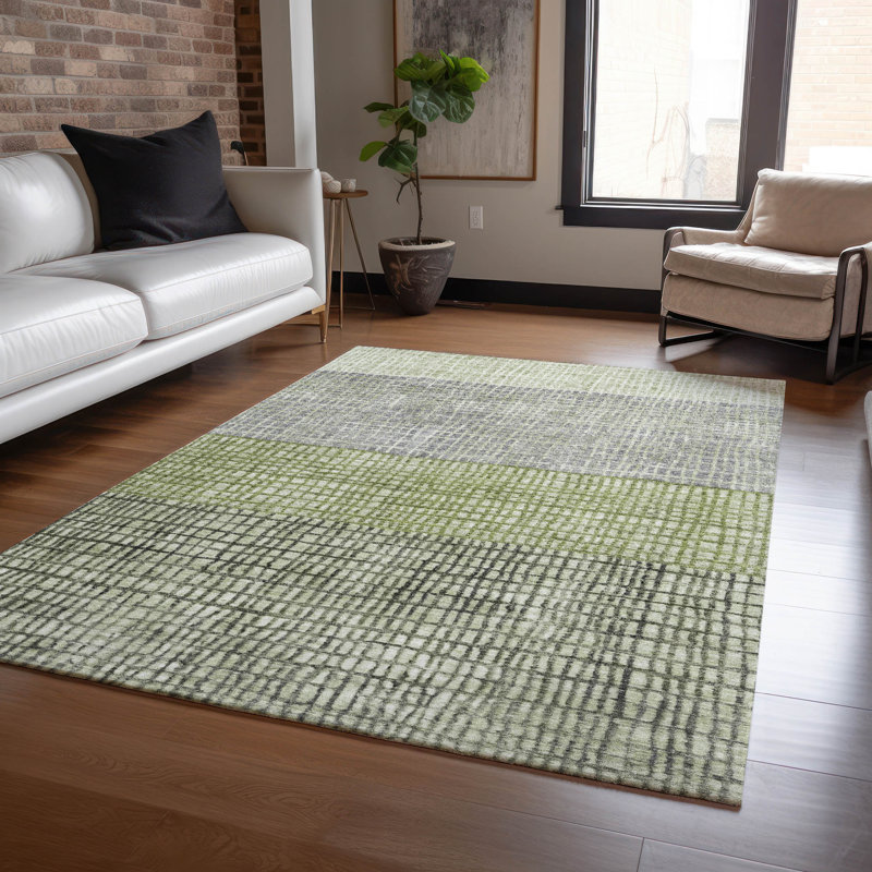 Tapis intérieur / extérieur Xhevrie lavable à la machine, Rectangle 10 pi x 14 pi