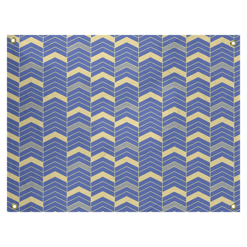 Tapisserie Stephenie, H 59 po x l 80 po, Bleu / Jaune
