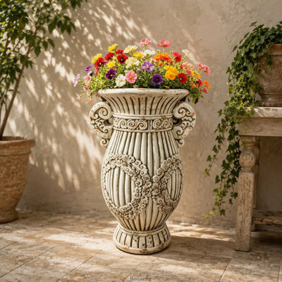 Jardinière MGO couleur rouille, 31 x 26,5 x 53 cm