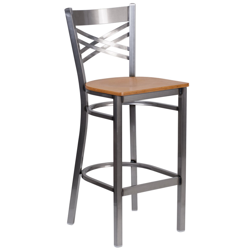 Tabouret de bar en métal «X», Naturel