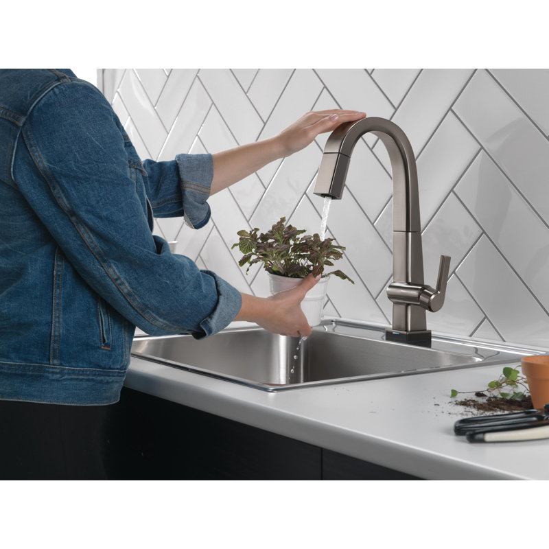 Pivotal Single Handle Pull Down Touch Bar Faucet, Arctic Stainless