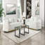 Luxueux canapé de salon avec coussins en tissu d'ameublement en tissu d'ameublement doré blanc