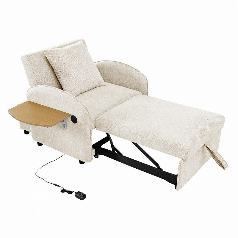 Fauteuil-lit convertible simple, canapé-lit coulissant 3 en 1 avec carte d'ordinateur et ports USB. Il peut être utilisé à la fois pour le travail et pour la détente dans divers cas de figure