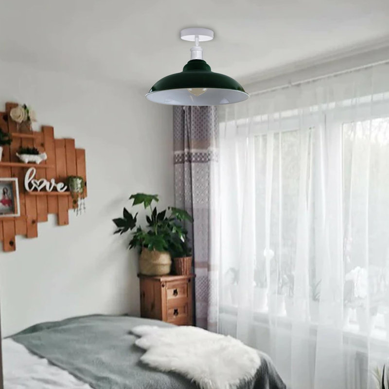 Navi Semi Flush Mount, Green
