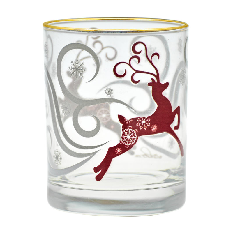  Cerf Culver Reindeer Swirl 22k Verre à whisky 