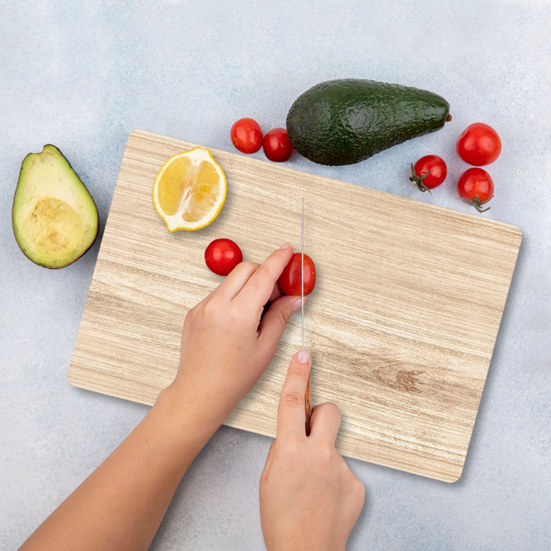 Flourish Premium Tempered Glass Cutting Board, 9.8 x 13.8 inches | 100% Antibacterial, Easy Clean, Non-Slip Silicone Feet | Durable Kitchen Essential for Safe Food Preparation, Stylish and Functional Design