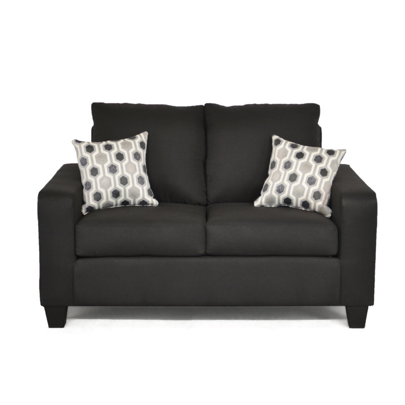 Dorothea  Upholstered 59.5'' Loveseat, Bulldozer Black