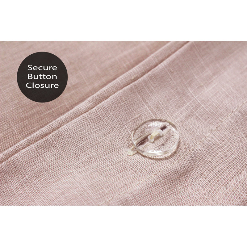 Nimes 100% Linen Damask Duvet Cover Set with Pillowcases, Single Duvet Cover + 1 Standard Pillowcase, Rose