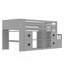 Lit mezzanine simple simple avec tablettes, tête de lit et escalier-869542881