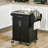 Kitchen Island On Wheels, Rolling Kitchen Cart With Stainless Steel Countertop, Drawer, Towel Rack And Spice Rack, Utility Storage Trolley-506133170
