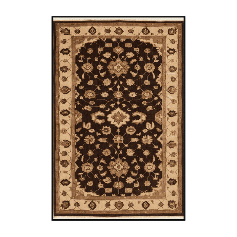 Tapis noir surteint lavable à la machine, Rectangle 5 pi x 7 pi
