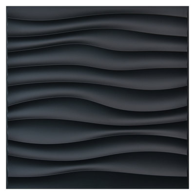 Ensemble de 12 panneaux muraux en PVC à vagues 3D de 19,7 po x 19,7 po Yacoubou, 32 pieds carrés (ensemble de 12)