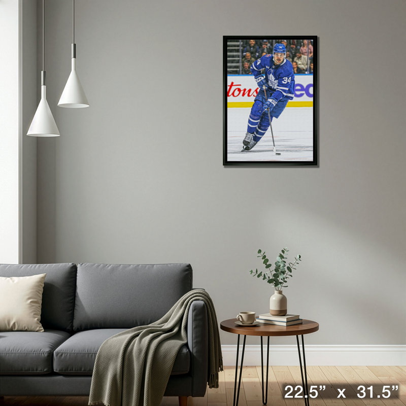 Auston Matthews, toile encadrée 20 x 29 feuilles d'érable Action-V