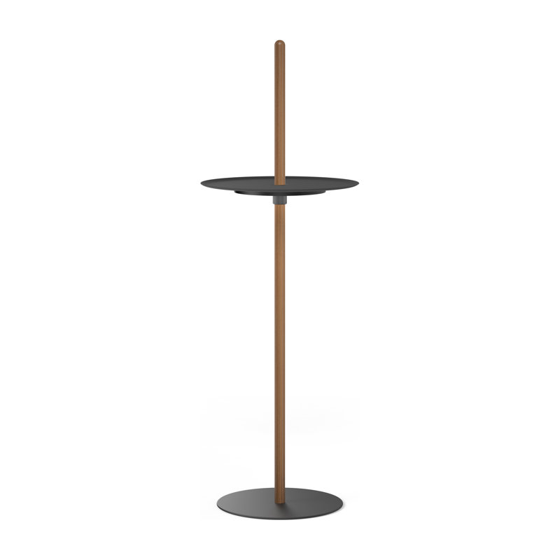 Nivél Pedestal with Tray, Black, Walnut