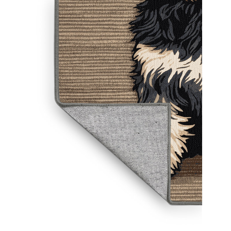 Washable Berger Picard Dogs Area Rug, Round 4'