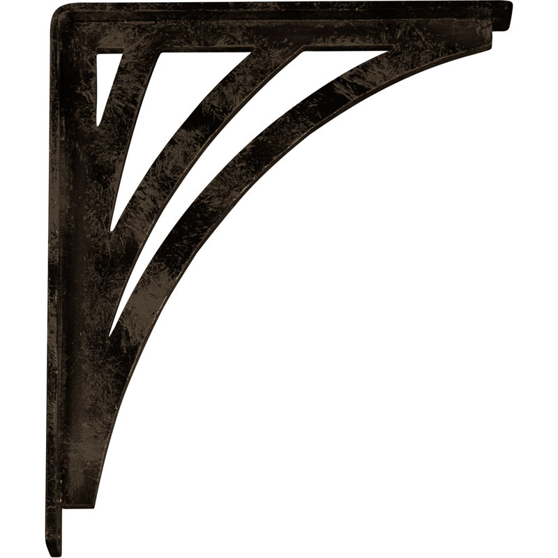 Support en fer forgé Nevio, Laiton antique, H 12 po x l 1,5 po x P 10 po
