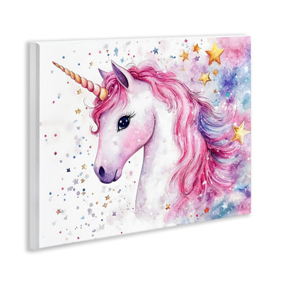 Pink Mane Unicorn with Stars Wall Plaque, design by Creative Studio