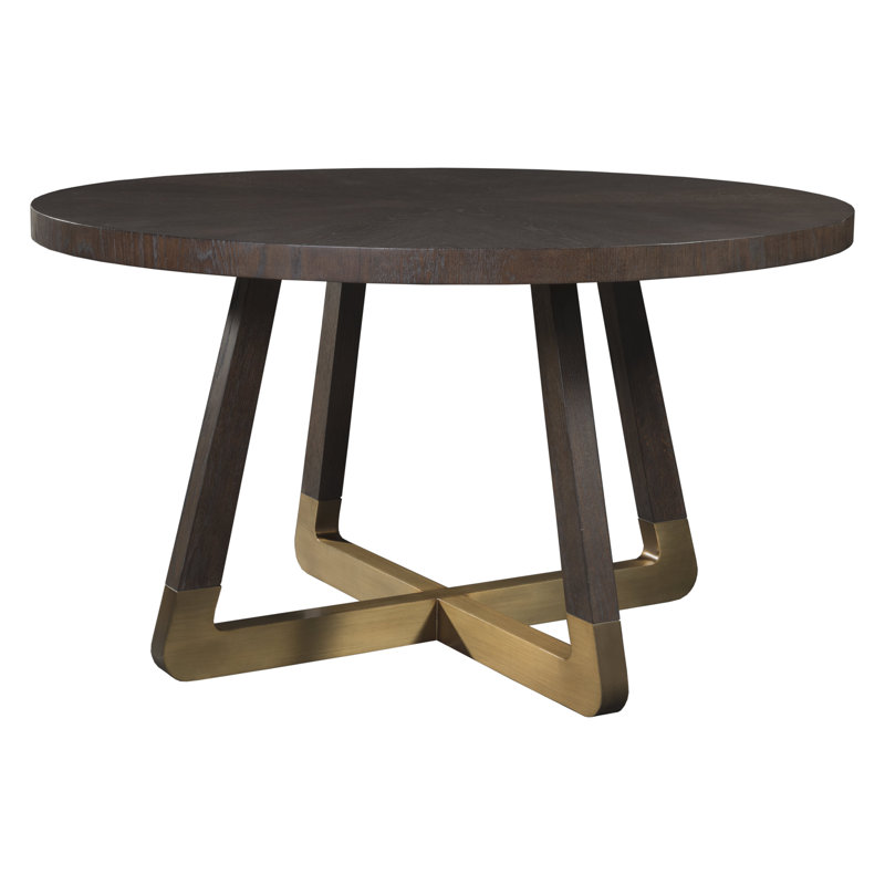 54" Brown Reclaimed Wood Round Dining Table