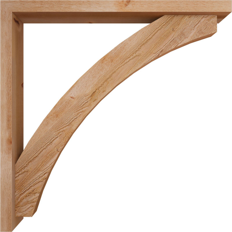 Thorton Block Bracket with Offset Brace, 40 x 40, 4"W Western Red Cedar (Rough Sawn)