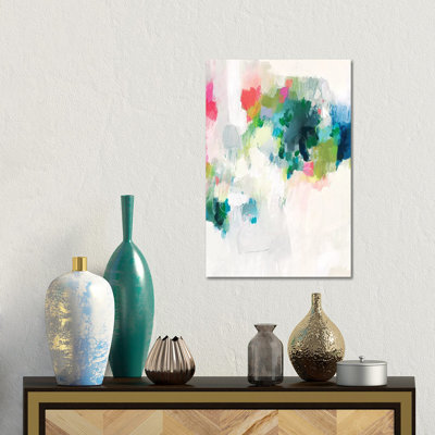 Framboise et bleu sarcelle I - reproduction d'art murale - toile tendue