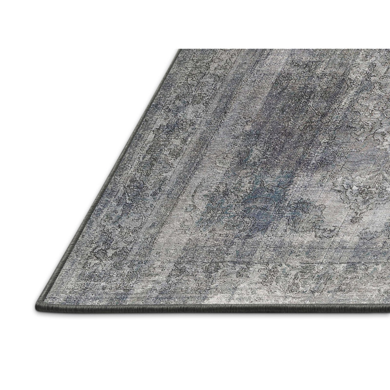 Tapis contemporain gris, Rectangle 4 pi x 6 pi