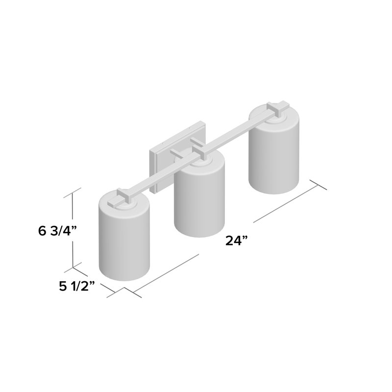 Éclairage pour meuble-lavabo 3 lumières Casson, Chrome poli