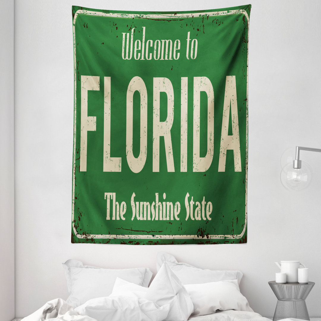 Wandbehang Willkommen in Florida Altes und rostiges Grafik-Schild Design der Sunshine State