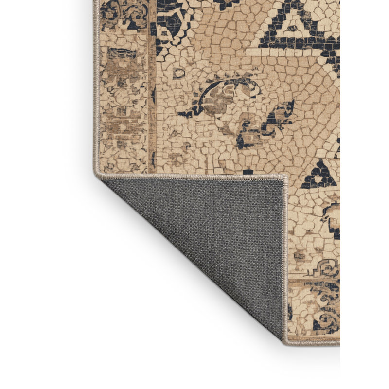 Soft Plush Estep Hanukkah Modern & Contemporary Abstract Area Rug in Brown – Beige Binding, 8x10