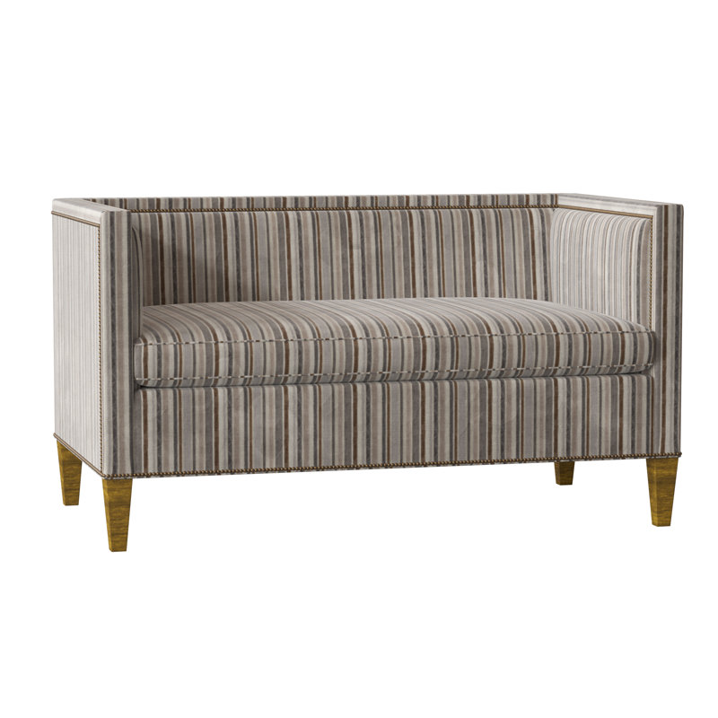 Canapé à accoudoirs carrés 58" Hamilton, Étain Grayson, Brun décontracté, Nickel