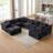 8-Piece Modular Compression Upholstered Sectional Sofa-1305060228-1303161394