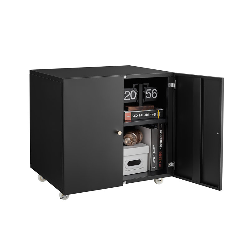 Support pour bureau à domicile avec roulettes, tables pour imprimantes avec porte-classeur, classeur latéral mobile avec tablette ouverte pour dossiers de format lettre / légal / A4