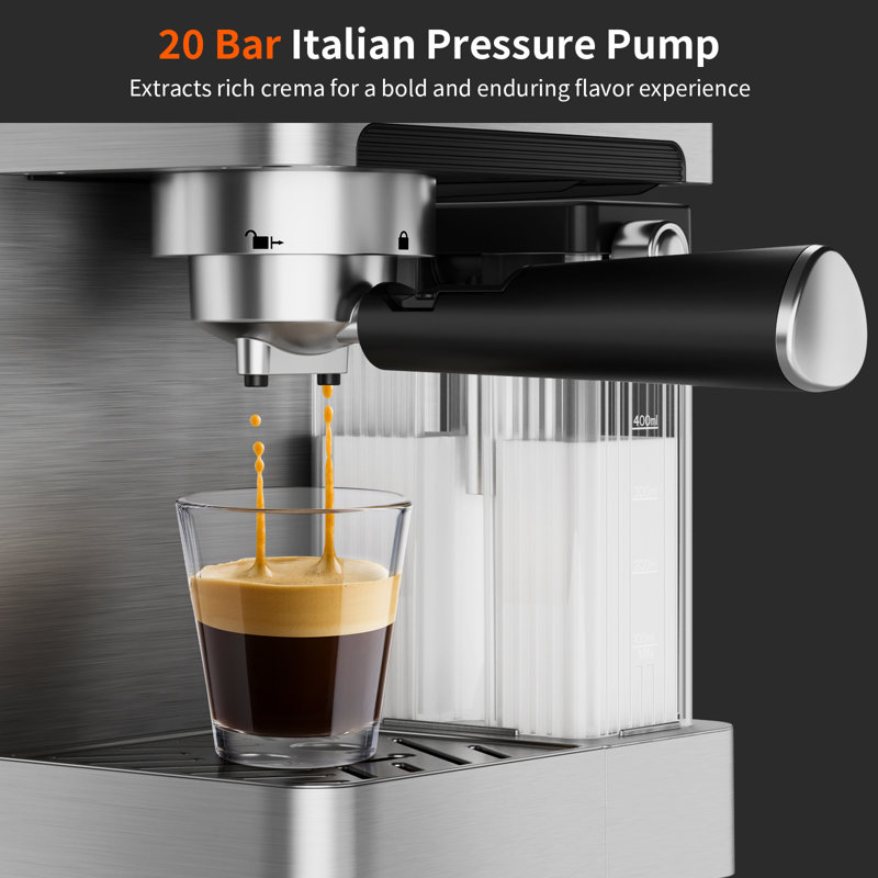 7.9'' Espresso Coffee Maker With Automatic Frothing System