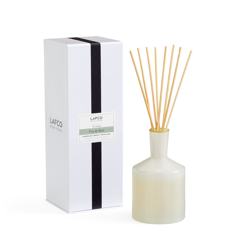 Reed Diffuser, White, 6.5" H x 4" W x 4" D, Champagne