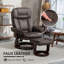 Pivot avec fonction inclinable et repose-pieds, fauteuil inclinable en cuir PU avec repose-pieds, brun foncé-2136137767