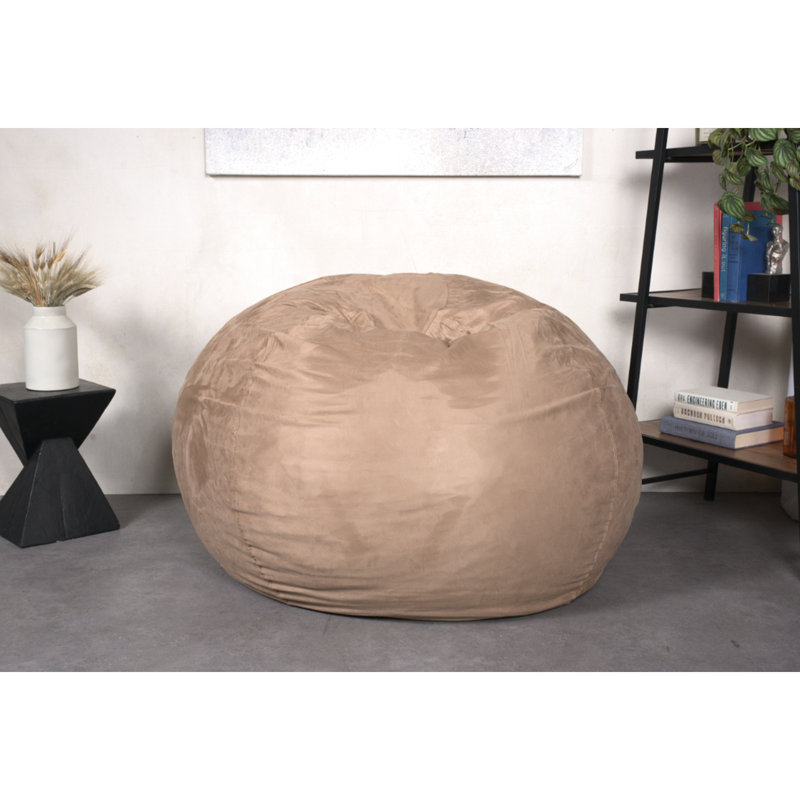 Grand fauteuil à billes Chill Sack confortable avec housse amovible de 5 pieds, Microfibre / microsuède jaune