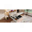 Grand lit plateforme tapissier avec système de rangement hydraulique, charge DEL et USB, naturel (sans matelas)-1951454969-1951454918