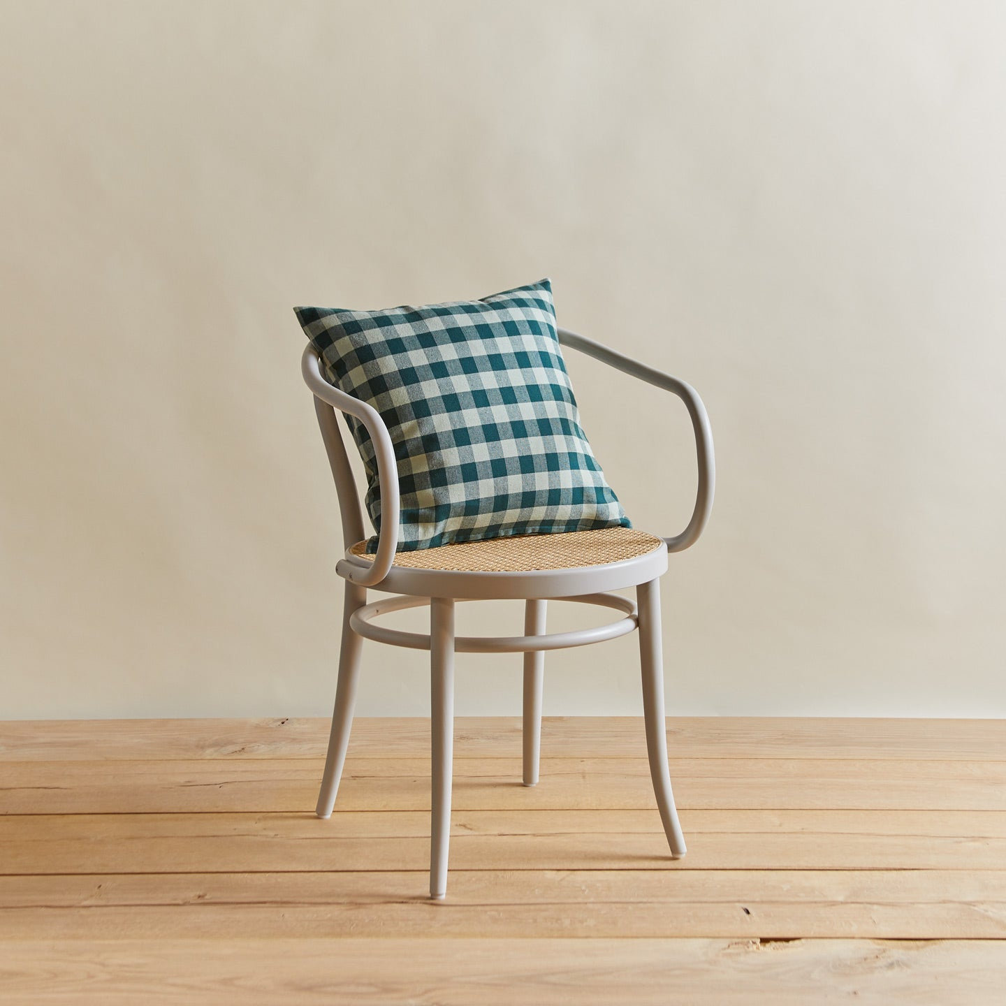 Essential Gingham Cotton Throw Pillow, Sky/Peacock