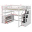 Lit mezzanine double avec bureau et tablettes-1244793370