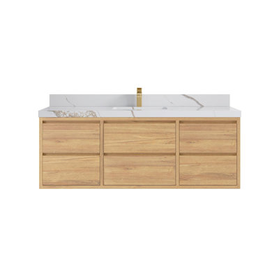 Meuble-lavabo simple 60 po avec comptoir en quartz Cadge