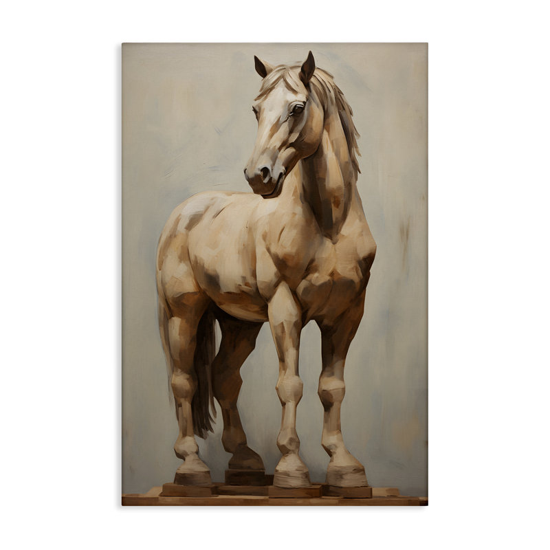 Magnifique jument debout sur toile par Petal Prints Design, H 24 po x l 16 po